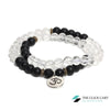 TCC™ Sphatik & Matt Black Agate Stone Om Bracelet